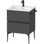 Duravit Sivida SV46430BD490000 szafka 61x47.7x59.1 cm podumywalkowa wisząca czarna-grafitowa zdj.1