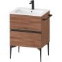 Duravit Sivida SV46430BD790000 szafka 61x47.7x59.1 cm podumywalkowa wisząca czarna-orzech zdj.1