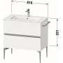 Duravit Sivida SV46440BD220000 szafka 81x47.7x59.1 cm podumywalkowa wisząca biała-czarna zdj.2