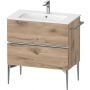 Duravit Sivida SV4644010550000 szafka 81x47.7x59.1 cm podumywalkowa wisząca dąb-chrom zdj.1