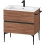 Duravit Sivida SV46440BD790000 szafka 81x47.7x59.1 cm podumywalkowa wisząca czarna-orzech zdj.1