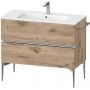 Duravit Sivida SV4645010550000 szafka 101x47.7x59.1 cm podumywalkowa wisząca dąb-chrom zdj.1