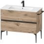 Duravit Sivida SV46450BD550000 szafka 101x47.7x59.1 cm podumywalkowa wisząca czarna-dąb zdj.1