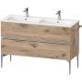 Duravit Sivida SV4647010550000 szafka 128x47.7x59.1 cm podumywalkowa wisząca dąb-chrom zdj.1