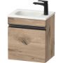 Duravit Sivida SV4649LBD550000 szafka 40x29.5x44.5 cm podumywalkowa wisząca czarna-dąb zdj.1