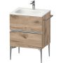 Duravit Sivida SV4650010550000 szafka 61x47.7x59.2 cm podumywalkowa wisząca dąb-chrom zdj.1