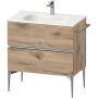 Duravit Sivida SV4651010550000 szafka 81x47.7x59.2 cm podumywalkowa wisząca dąb-chrom zdj.1