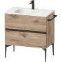 Duravit Sivida SV46510BD550000 szafka 81x47.7x59.2 cm podumywalkowa wisząca czarna-dąb zdj.1