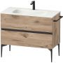 Duravit Sivida SV46520BD550000 szafka 101x47.7x59.2 cm podumywalkowa wisząca czarna-dąb zdj.1