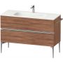 Duravit Sivida SV4653010790000 szafka 121x47.7x59.2 cm podumywalkowa wisząca orzech-chrom zdj.1