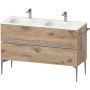 Duravit Sivida SV4654010550000 szafka 128x47.7x59.2 cm podumywalkowa wisząca dąb-chrom zdj.1