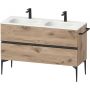 Duravit Sivida SV46540BD550000 szafka 128x47.7x59.2 cm podumywalkowa wisząca czarna-dąb zdj.1