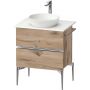 Duravit Sivida SV4657010550000 szafka 64.5x47.5x54.8 cm podumywalkowa wisząca dąb-chrom zdj.1