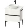 Duravit Sivida SV46570BD220000 szafka 64.5x47.5x54.8 cm podumywalkowa wisząca biała-czarna zdj.1