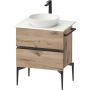 Duravit Sivida SV46570BD550000 szafka 64.5x47.5x54.8 cm podumywalkowa wisząca czarna-dąb zdj.1