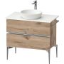 Duravit Sivida SV4658010550000 szafka 84.5x47.5x54.8 cm podumywalkowa wisząca dąb-chrom zdj.1