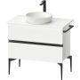 Duravit Sivida SV46580BD180000 szafka 84.5x47.5x54.8 cm podumywalkowa wisząca biała-czarna zdj.1