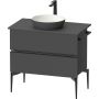 Duravit Sivida SV46580BD490000 szafka 84.5x47.5x54.8 cm podumywalkowa wisząca czarna-grafitowa zdj.1