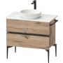 Duravit Sivida SV46580BD550000 szafka 84.5x47.5x54.8 cm podumywalkowa wisząca czarna-dąb zdj.1