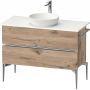 Duravit Sivida SV4659010550000 szafka 104.5x47.5x54.8 cm podumywalkowa wisząca dąb-chrom zdj.1