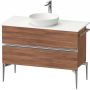 Duravit Sivida SV4659010790000 szafka 104.5x47.5x54.8 cm podumywalkowa wisząca orzech-chrom zdj.1