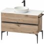 Duravit Sivida SV46590BD550000 szafka 104.5x47.5x54.8 cm podumywalkowa wisząca czarna-dąb zdj.1