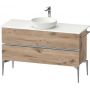 Duravit Sivida SV4660010550000 szafka 124.5x47.5x54.8 cm podumywalkowa wisząca dąb-chrom zdj.1