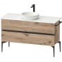 Duravit Sivida SV46600BD550000 szafka 124.5x47.5x54.8 cm podumywalkowa wisząca czarna-dąb zdj.1