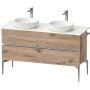 Duravit Sivida SV4661010550000 szafka 131.5x47.5x54.8 cm podumywalkowa wisząca dąb-chrom zdj.1