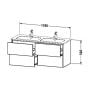 Duravit XSquare XS417501818 szafka wisząca podumywalkowa 128x47.8 cm zdj.2