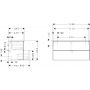 Hansgrohe Xelu Q 54037000 szafka 118x49.5x62.5 cm podumywalkowa wisząca dąb-chrom zdj.2