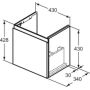 Ideal Standard Finesse E3711UQ szafka 43x34x43 cm podumywalkowa wisząca szara zdj.2