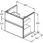 Ideal Standard Finesse E3715UQ szafka 58x44x54 cm podumywalkowa wisząca szara zdj.2