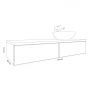 Kronenbach Cube KBWTKOWTL1412WHGH szafka z blatem 141x48.7x23.5 cm podumywalkowa wisząca biała-dąb zdj.2