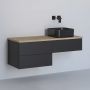 Kronenbach Cube KBWTKOWTL1213SMGH szafka z blatem 121x48.7x44.5 cm podumywalkowa wisząca czarna-dąb zdj.1
