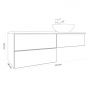 Kronenbach Cube KBWTKOWTL1213SMGH szafka z blatem 121x48.7x44.5 cm podumywalkowa wisząca czarna-dąb zdj.2