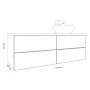 Kronenbach Cube KBWTKOWTL1414WHGH szafka z blatem 141x48.7x44.5 cm podumywalkowa wisząca biała-dąb zdj.2