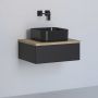 Kronenbach Cube KBWTKOWTL611SMGH szafka z blatem 61x48.7x44.5 cm podumywalkowa wisząca czarna-dąb zdj.1
