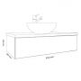 Kronenbach Cube KBWTKOWTL811WHGH szafka z blatem 81x48.7x23.5 cm podumywalkowa wisząca biała-dąb zdj.2