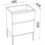 LaVita Topeka 5900378345534 umywalka z szafką 60 cm białą zdj.2