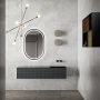 Ars Longa Eclisse LEDECLISSE6090C lustro 60x90 cm owalne z oświetleniem czarne zdj.2