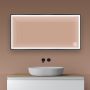 Oltens Nordlis 64107300 lustro 60x120 cm prostokątne z oświetleniem z matą grzewczą czarny zdj.9