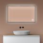 Oltens Nordlis 64111300 lustro 60x100 cm prostokątne z oświetleniem z matą grzewczą czarny zdj.8