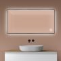 Oltens Nordlis 64112300 lustro 60x120 cm prostokątne z oświetleniem z matą grzewczą czarny zdj.8