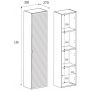 Rodan Loft 5906154450959 szafka 35x27x136 cm boczna wisząca czarna-dąb zdj.2