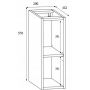 Rodan 5906154452120 szafka 20x44.2x57 cm boczna wisząca czarna zdj.2