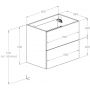 Roca Kwadro A857971806 szafka 59.8x38.4x53 cm podumywalkowa wisząca biała zdj.2