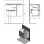 Sapho Pulse PU0753034 szafka wisząca podumywalkowa 75x45 cm zdj.2