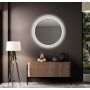 Venti Orion Silver 5905951180304 lustro 80x80 cm okrągłe z oświetleniem z matą grzewczą srebrny zdj.5