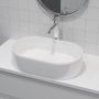 Oltens Lom 40811000 umywalka 55x34 cm owalna nablatowa biała zdj.8